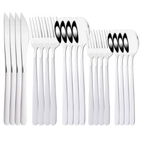 Thumbnail for 20Pcs Pink Silver Stainless Steel Dinnerware Set - Casatrail.com