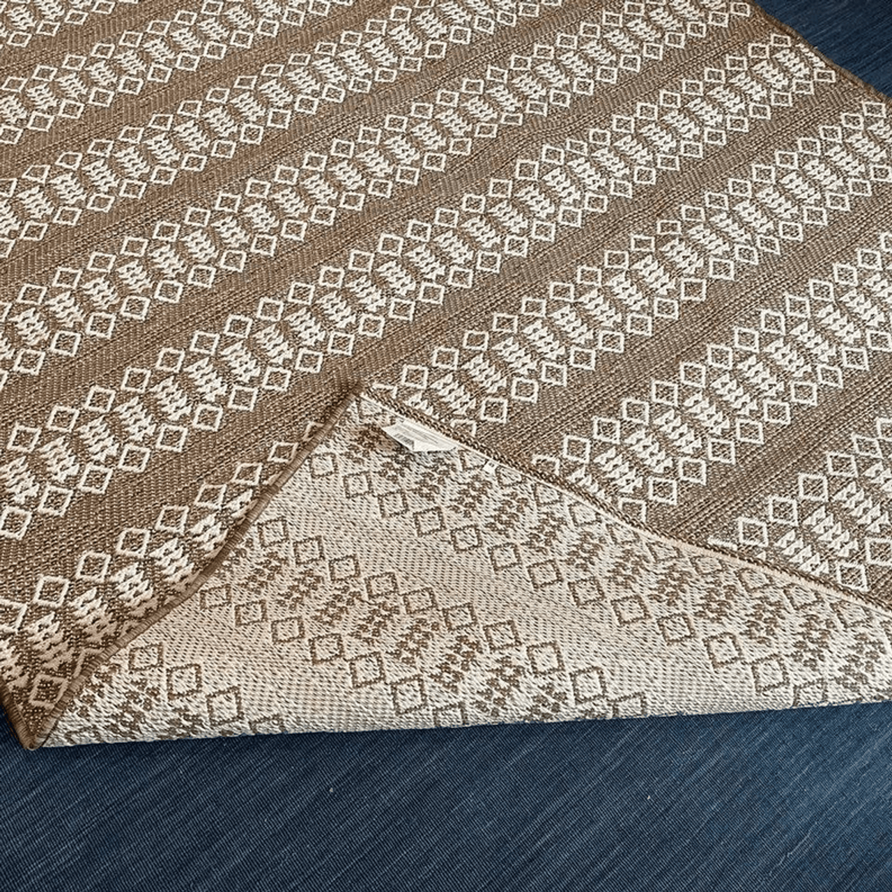 Elegant Brown Beige Tribal Boho Outdoor Area Rug - 7X10 Feet