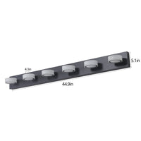 Thumbnail for LED Modern Black 6-Light Vanity Lights Fixtures Over Mirror Bath Wall