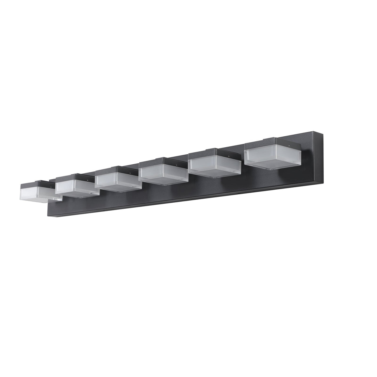 Modern 6-Light Black LED Vanity Mirror Light Fixture