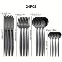 Thumbnail for 24Piece DishwasherSafe Stainless Steel Cutlery Set
