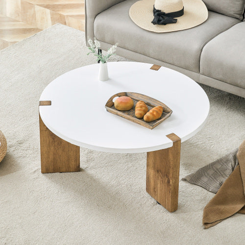 Minimalist Circular MDF Material Coffee Table