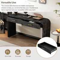 Thumbnail for Unique Retro Silhouette Console Table with Two Top Drawers