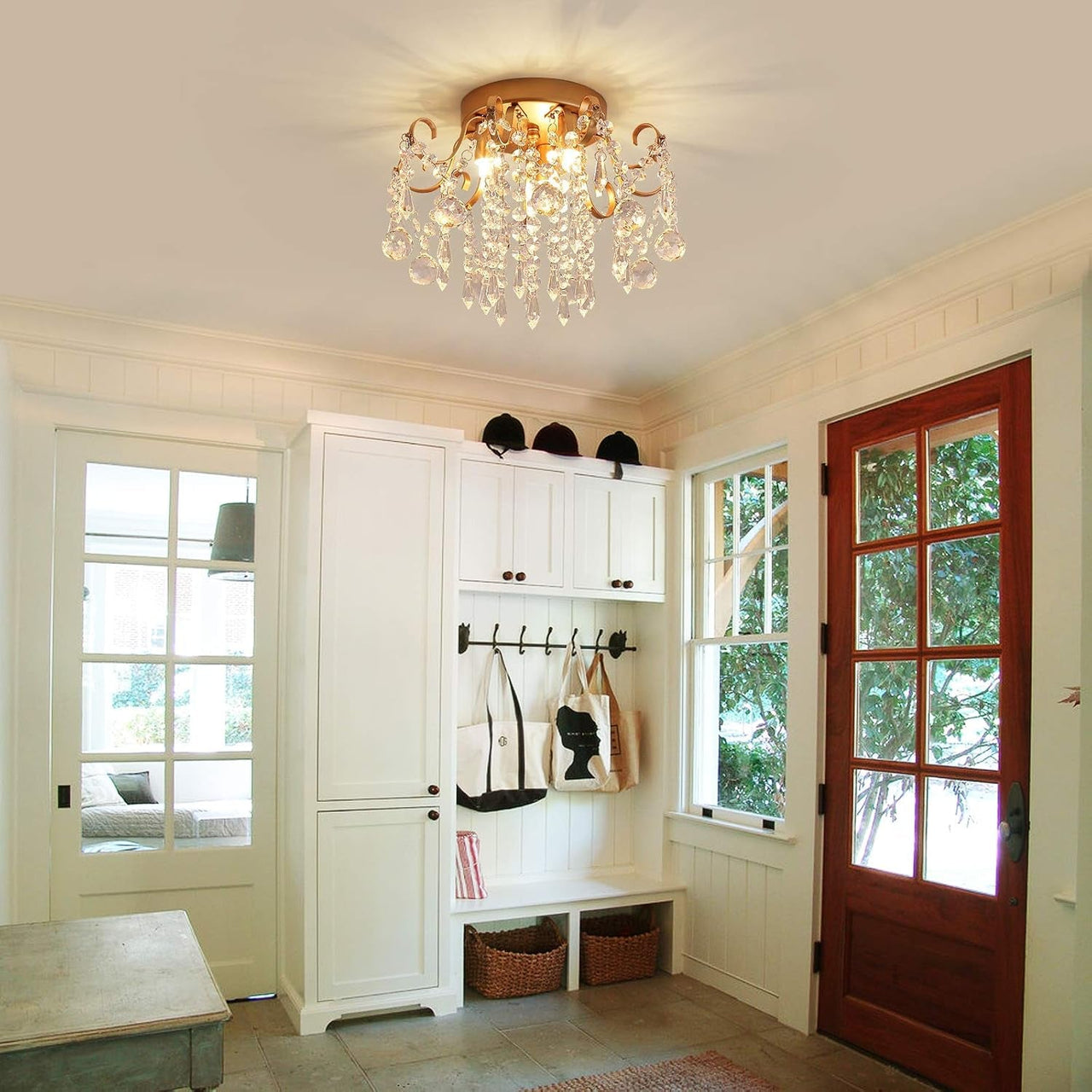 Small Gold Crystal Chandelier