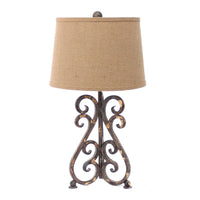 Thumbnail for Bronze Vintage Metal Khaki Linen Shade Table Lamp