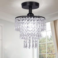 Thumbnail for Small Crystal Chandelier Flush Mount Ceiling Light