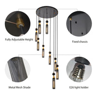Thumbnail for Modern Industrial Multi-Light Pendant Chandelier