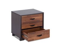 Thumbnail for Walnut And Espresso Contemporary Nightstand
