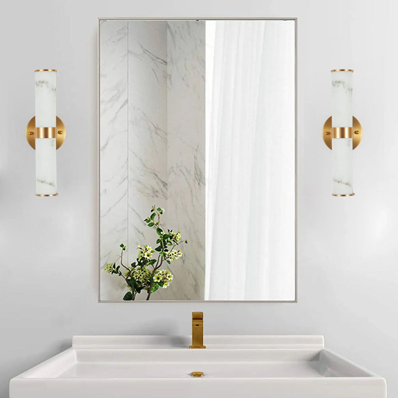 Golden and Elegant Resin Wall Sconce