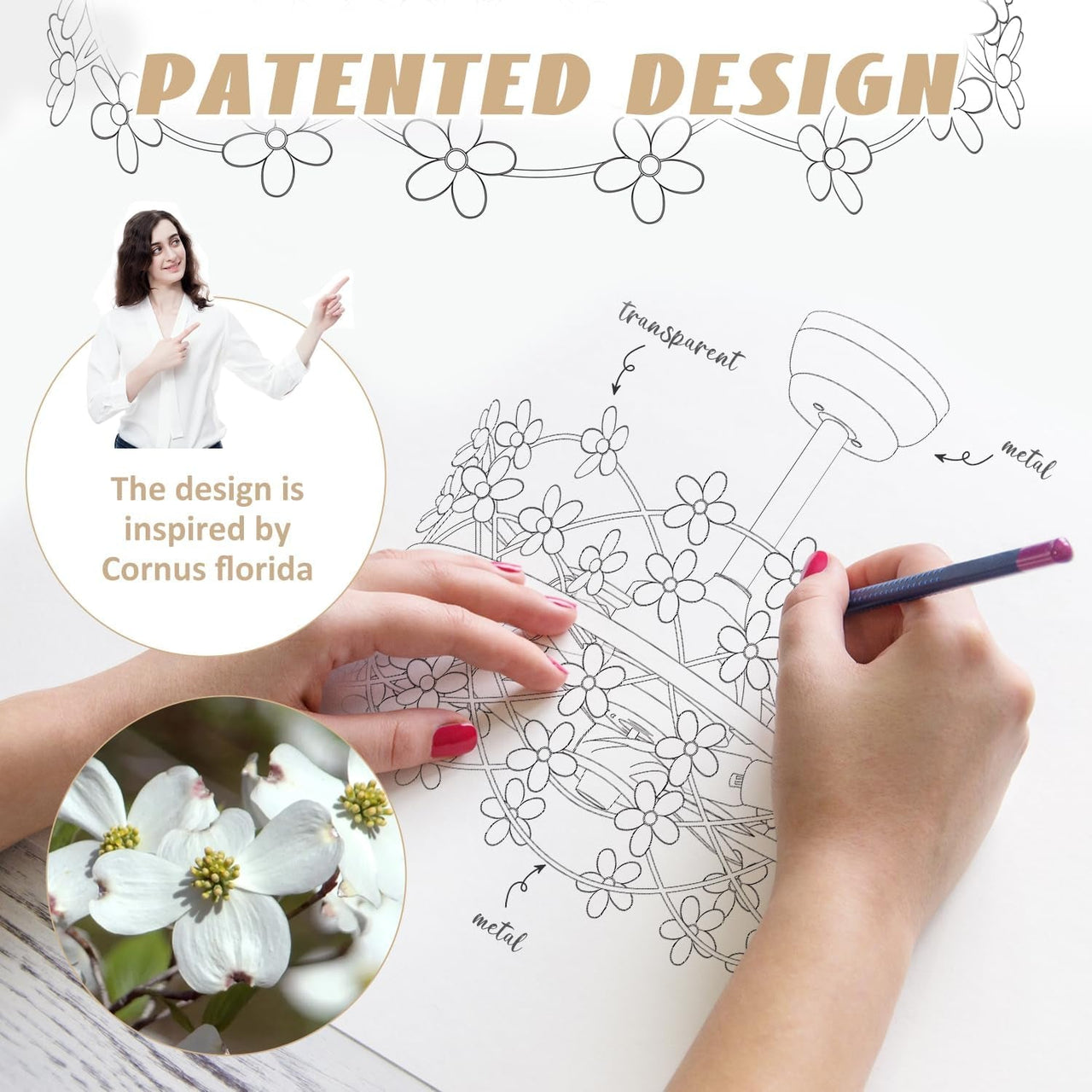 Gold Caged Ceiling Fan with Light