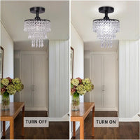 Thumbnail for Small Crystal Chandelier Flush Mount Ceiling Light