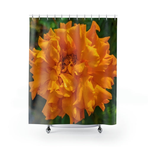 Orange Flower Shower Curtains