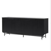 Thumbnail for Modern Scandi Fluted-Door Sideboard Black