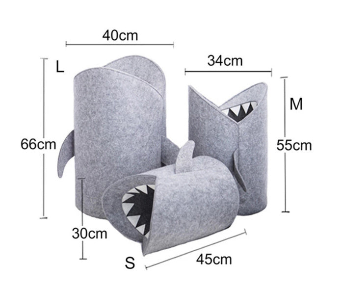 Cute Shark Shaped Kids Toy Storage Basket Multi-Functional