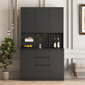 Freestanding Kitchen Pantry Cabinet Cupboard With 6 Doors,3 Shelves And 2 Drawer