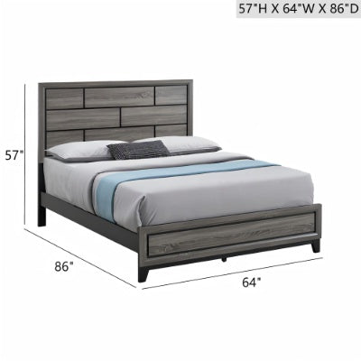 Glasgow Queen Bed Mattress Not Included, Gray