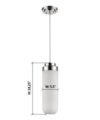 Thumbnail for Solar 1-Light Polished Nickel Pendant With Frosted Glass Shade