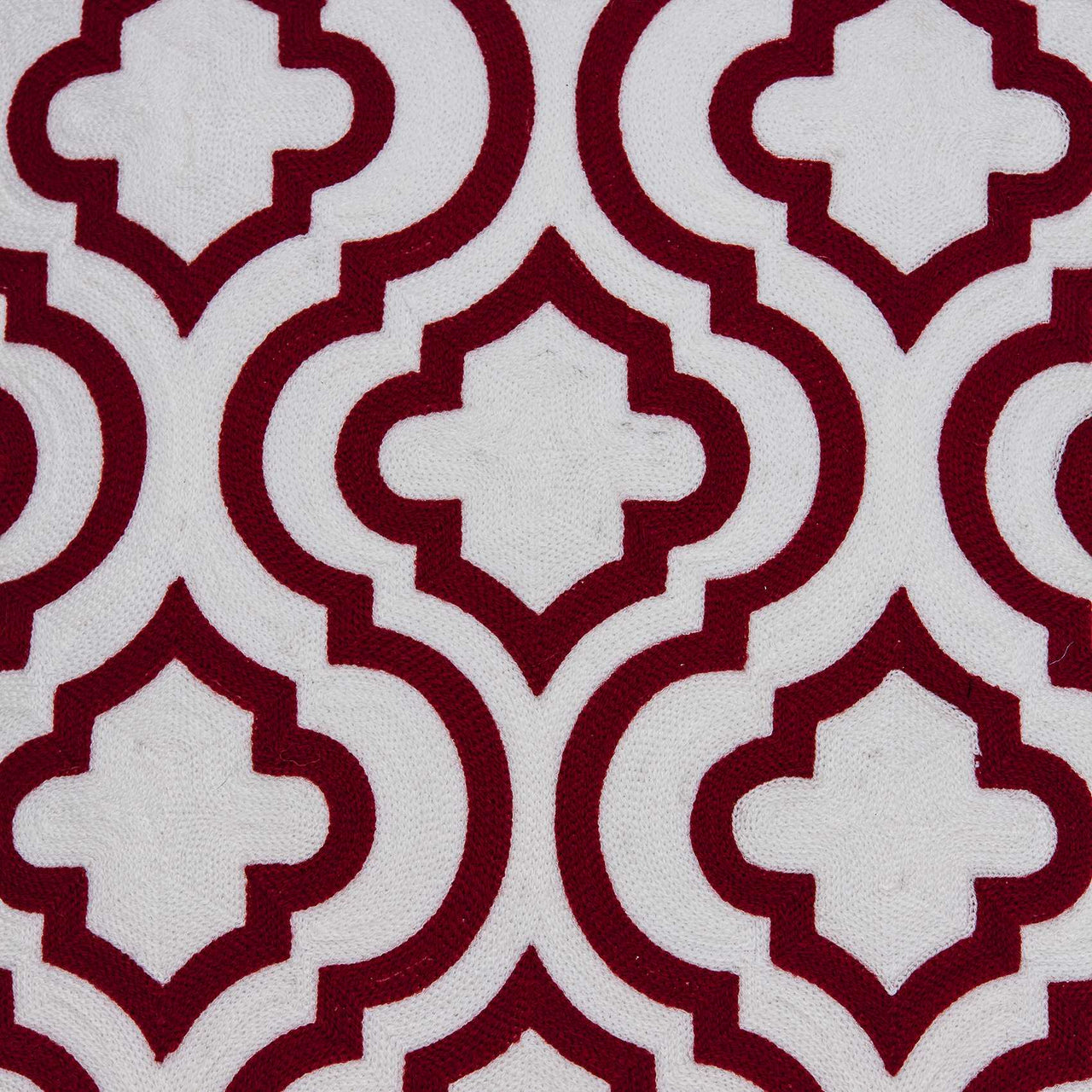 Transitional Red and White Accent Pillow