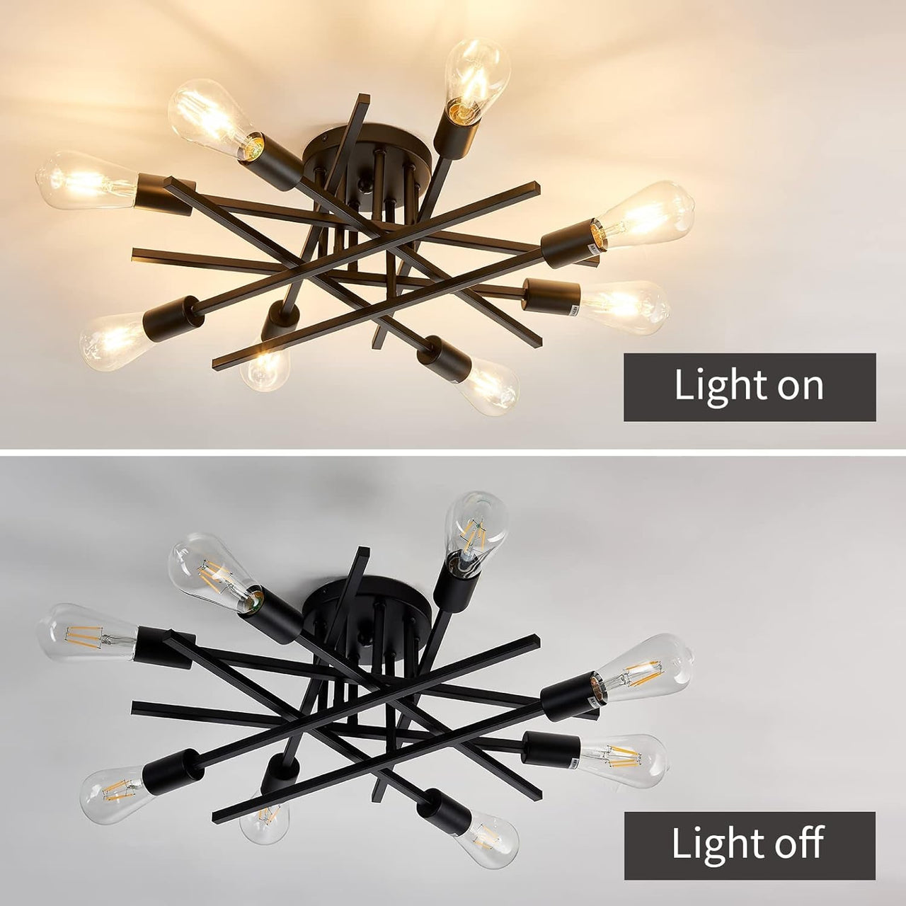 8-Lights Semi Flush Mount Ceiling Light Fixture