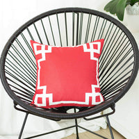 Thumbnail for Square Red and White Geometric Decorative Throw Pillow Cover