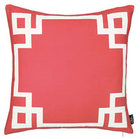 Thumbnail for Square Red and White Geometric Decorative Throw Pillow Cover