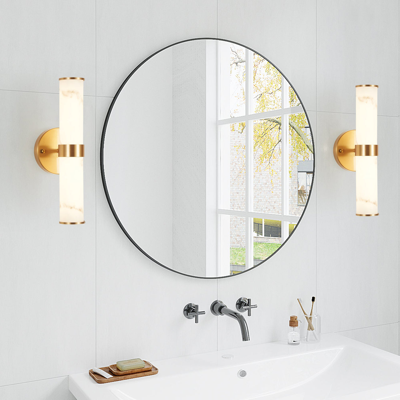 Golden and Elegant Resin Wall Sconce
