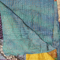 Thumbnail for Green and White Quilted Cotton Throw Blanket