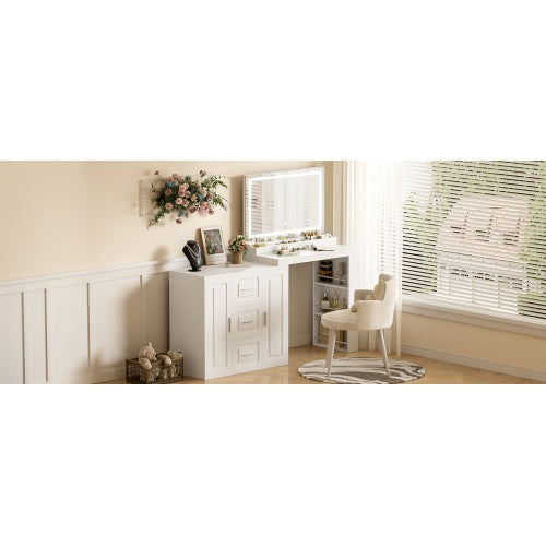 Dressing Table With 3 Drawers And 2 Cabinets