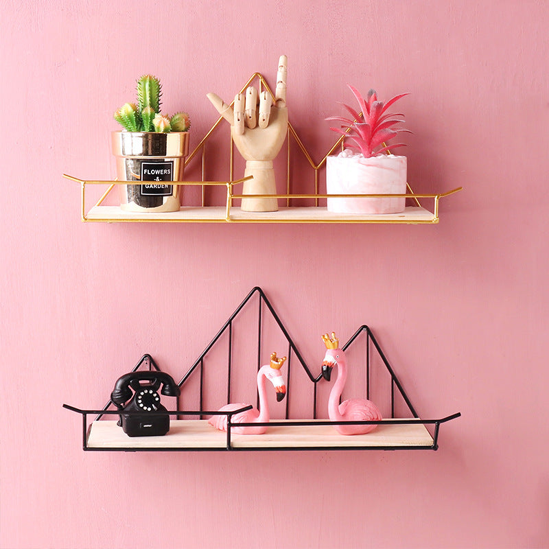 Nordic Simple Iron Landscape Design Wall Decorations Storage Rack