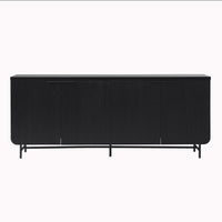 Thumbnail for Modern Scandi Fluted-Door Sideboard Black