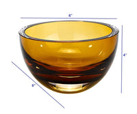 Thumbnail for European Made Lead Free Amber Crystal Bowl