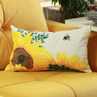 Thumbnail for Set of 4 20inches Sunflower Bee Lumbar Pillow Cover