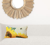 Thumbnail for Set of 4 20inches Sunflower Bee Lumbar Pillow Cover