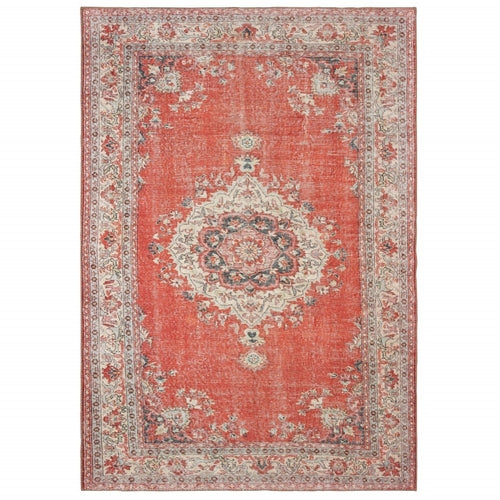 Red And Gray Oriental Area Rug