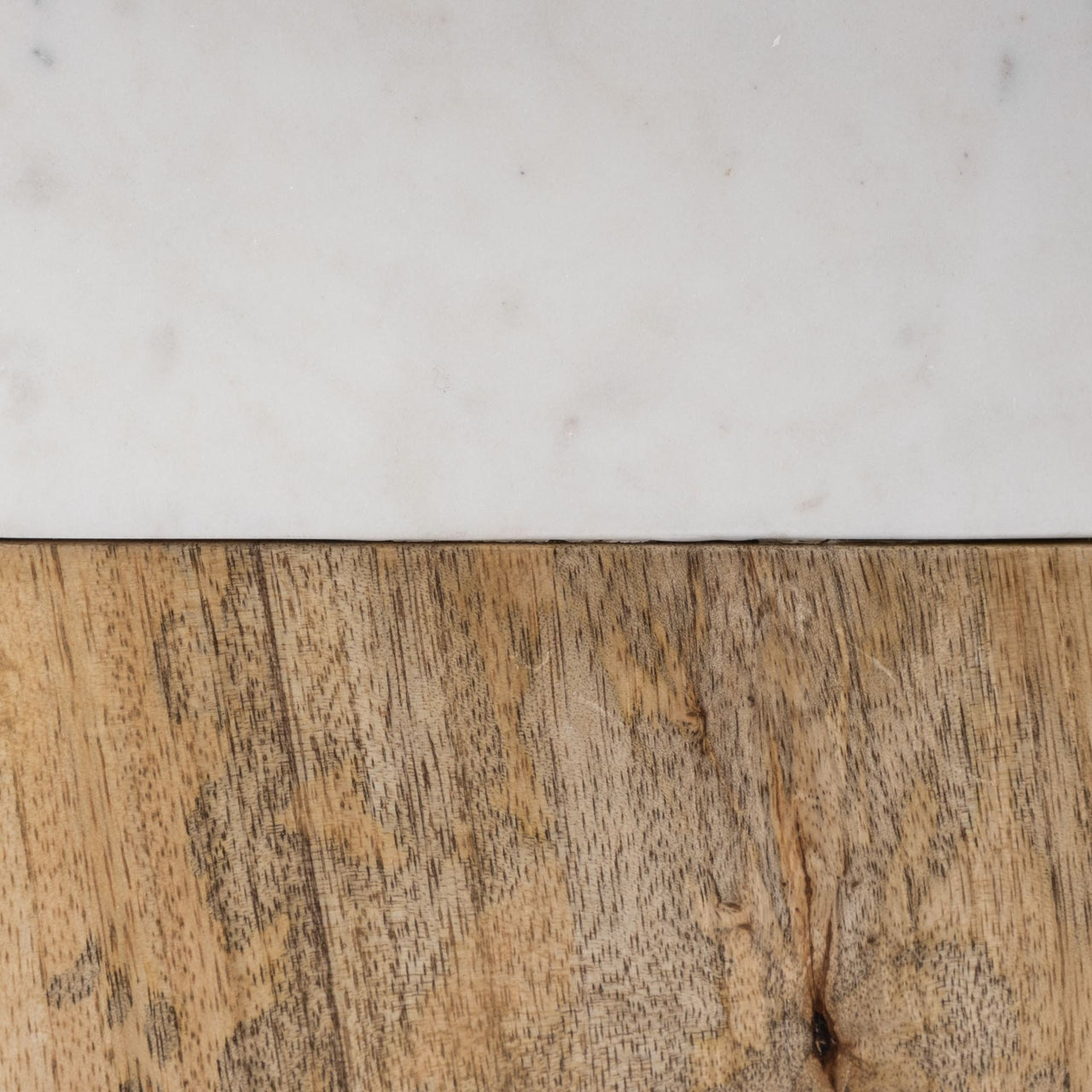 White Marble And Natural Wood Block Table Lamp