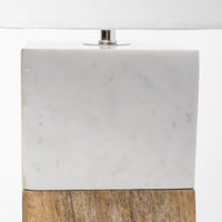Thumbnail for White Marble And Natural Wood Block Table Lamp
