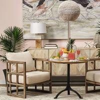 Thumbnail for White Marble And Natural Wood Block Table Lamp
