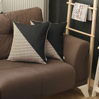 Thumbnail for Set Of 2 Brown Houndstooth Pillow Covers