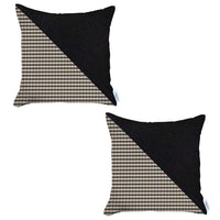 Thumbnail for Set Of 2 Brown Houndstooth Pillow Covers