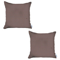 Thumbnail for Set Of 2 Red Houndstooth Pillow Covers