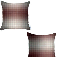 Thumbnail for Set Of 2 Red Houndstooth Pillow Covers