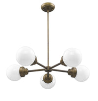 Thumbnail for Bronze Five Light Mid Centrury Modern Chandelier