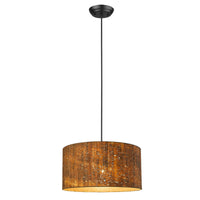 Thumbnail for Matte Black Cork Shade Modern One Light Hanging Pendent Lamp