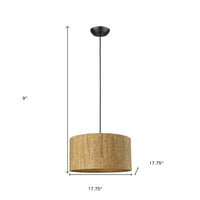 Thumbnail for Matte Black Cork Shade Modern One Light Hanging Pendent Lamp