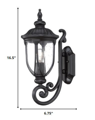 Matte Black Cast Aluminum Glass Lantern