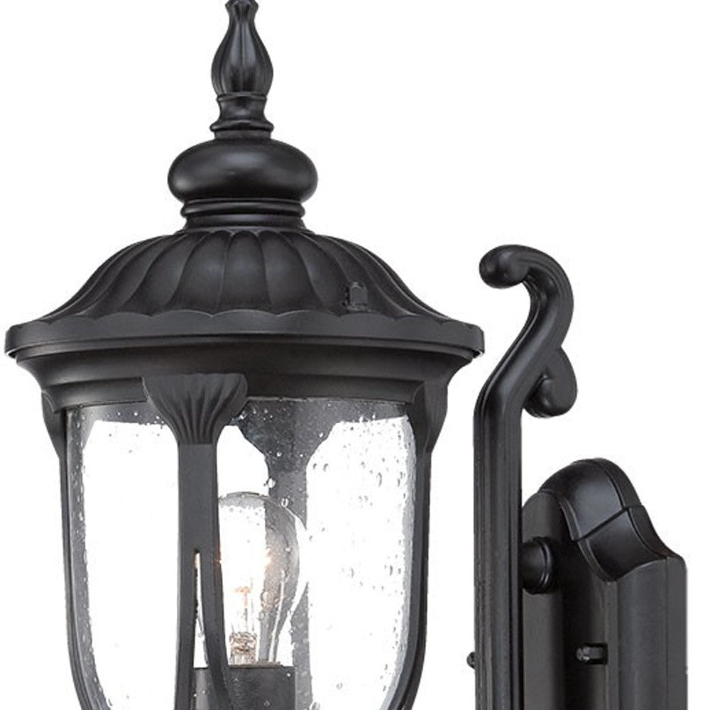 Matte Black Cast Aluminum Glass Lantern