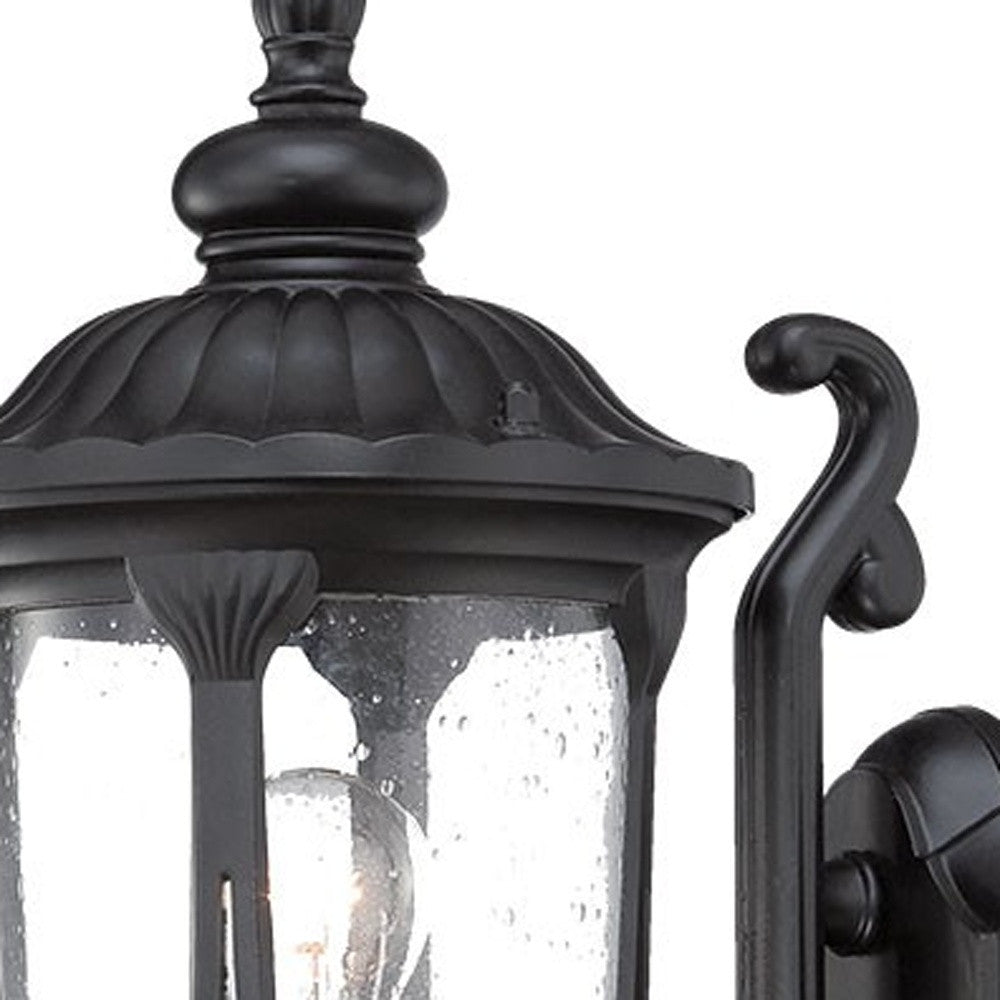 Matte Black Cast Aluminum Glass Lantern