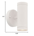 White LED Two Light Can Shape Wall Sconce