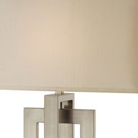 Thumbnail for Nickel Iron Geometric Table Lamp With Ivory Shade