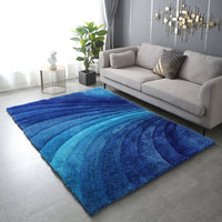 Thumbnail for Aurora 3D Blue Shag Rug
